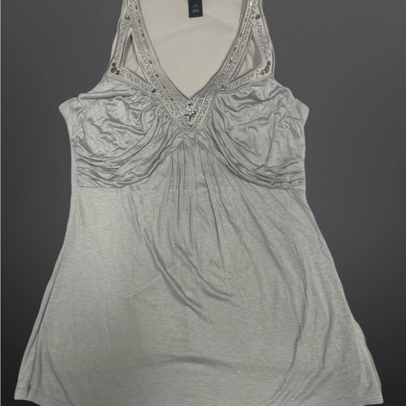 White House Black Market Tops - Elegant Silver Women's Top White House‎ Black Market.  Size small